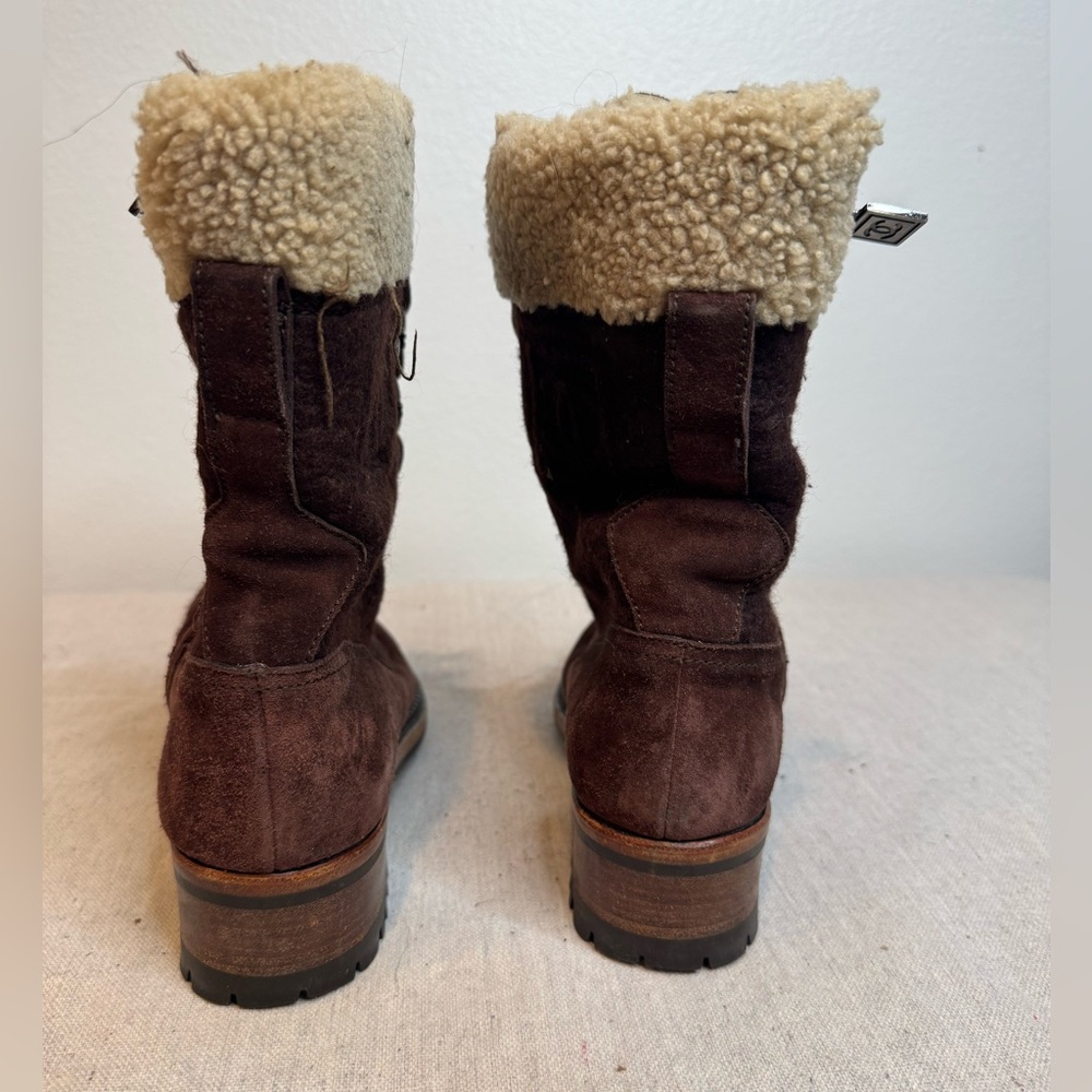 Chanel Winter Fleece and Suede Lace-up Boots - Picture 7 of 9